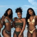 5 of the Ebony Modex girls in bikinis at our peachy beach party. EbonyModex girls event run by LoveDurban.co.za Tourist information and what's on in durban events guide. Durban South Africa