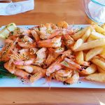 Amazing seafood of prawns at Delfi Greek Taverna restaurant in Durban South Africa