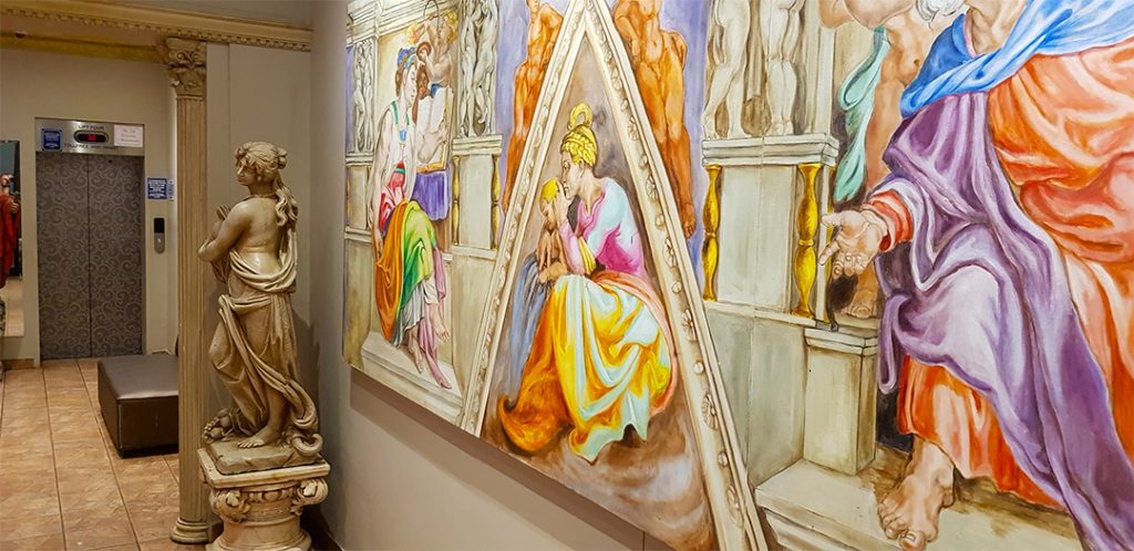 Beautiful wall Fresco at the Roma revolving restaurant in Durban South Africa as featured on the Lovedurban.co.za what's on in durban and Durban tourist information website