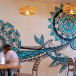 Blue maritime decor inside Surf Riders Cafe in Durban South Africa as featured on the Lovedurban.co.za what's on in durban and Durban tourist information website