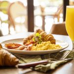 Breakfast with bacon and eggs at the Circus Circus beach Cafe in Durban South Africa as featured on the Lovedurban.co.za what's on in durban and Durban tourist information website