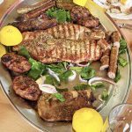 Grilled meat platter at Delfi Greek Taverna restaurant in Durban South Africa