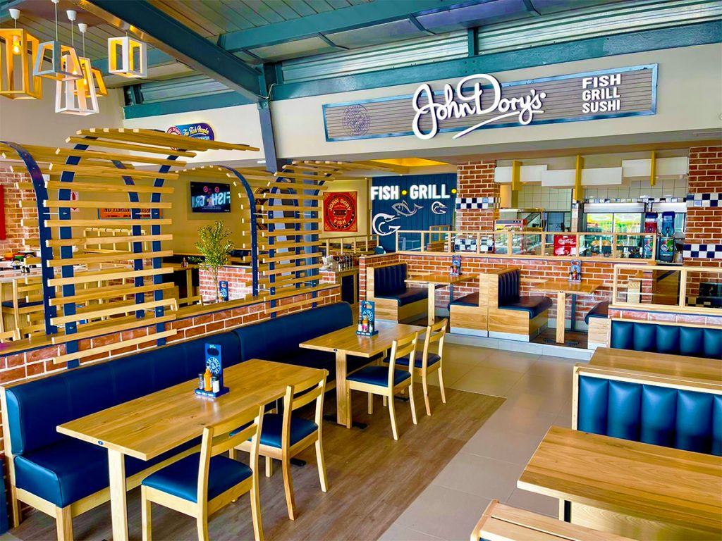 Inside dining area at the John Dorys restaurant in Durban South Africa as featured on the Lovedurban.co.za what's on in durban and Durban tourist information website