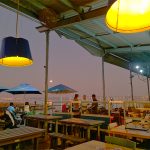 Outdoor dining area at night at the John Dorys restaurant in Durban South Africa as featured on the Lovedurban.co.za what's on in durban and Durban tourist information website