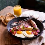Pan fried breakfast at the Circus Circus beach Cafe in Durban South Africa as featured on the Lovedurban.co.za what's on in durban and Durban tourist information website