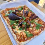 Seafood pizza served at Surf Riders Cafe in Durban South Africa as featured on the Lovedurban.co.za what's on in durban and Durban tourist information website